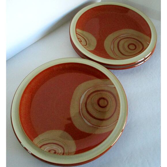 Denby Fire Chili 8.75" Lunch Salad Plates England Set Of 5 - Picture 4 of 6